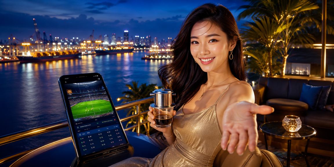 Người dùng Sài Gòn kiểm tra thông tin thanh toán 4handy trên điện thoại bên ly cà phê sáng